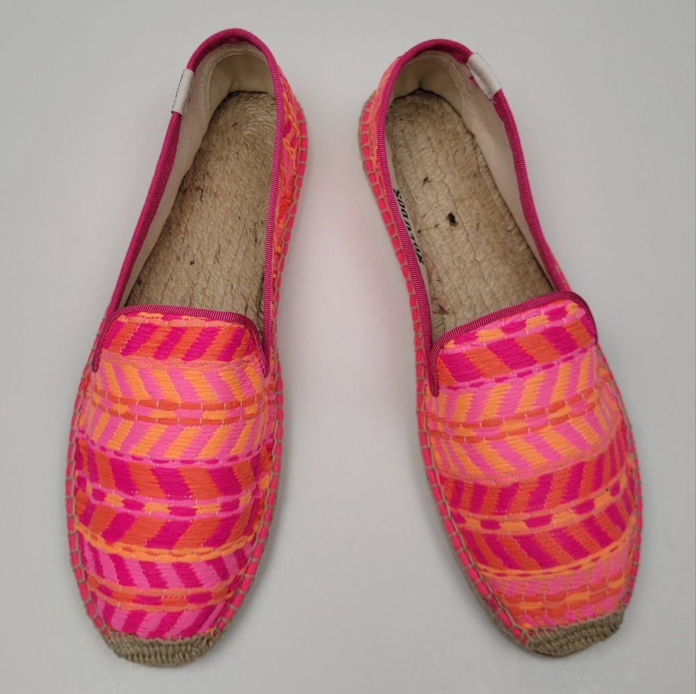 Soludos x Malhia Kent Neon Embroidered Espadrilles NEW